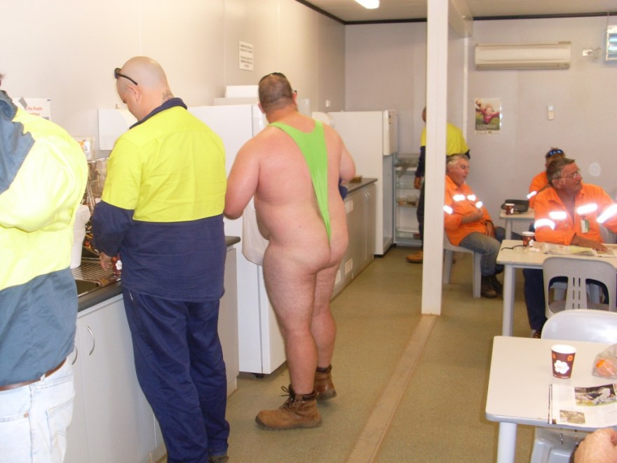 Big Bear wearing mankini 03